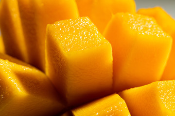 Orange juice slices of mango