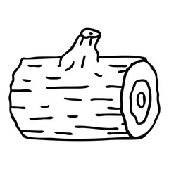 quirky line drawing cartoon wooden log