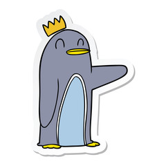 sticker of a cartoon emperor penguin