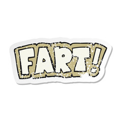 retro distressed sticker of a cartoon fart symbol