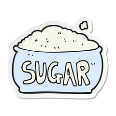 sticker of a cartoon sugar bowl
