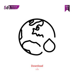 planet-earth ecology icon isolated on white background. ecology icons Graphic design, mobile application, logo, user interface. Editable stroke. EPS10 format vector illustration
