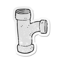 retro distressed sticker of a cartoon pipe