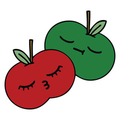 cute cartoon juicy apple