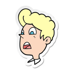 sticker of a cartoon shocked man