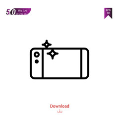 photo-camera icon isolated on white background.Graphic design, mobile application, logo, user interface. Editable stroke. EPS10 format vector illustration