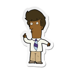 sticker of a cartoon man with question
