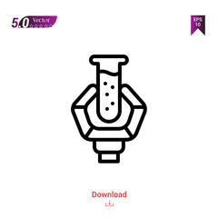 Outline science icon isolated on white background. Line pictogram. Graphic design, mobile application, artificial intelligence icons, user interface. Editable stroke. EPS10 format vector illustration