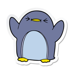 sticker of a cartoon penguin