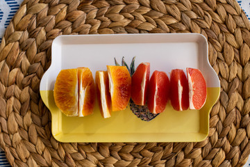 sliced red blood orange