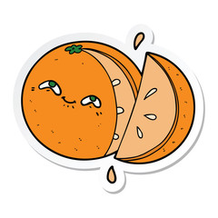 sticker of a cartoon orange