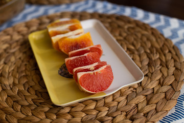 sliced red blood orange