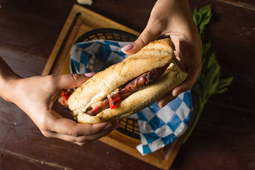 Traditional Sandwich Choripan from argentina