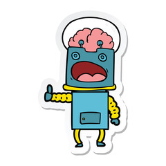 sticker of a cartoon robot