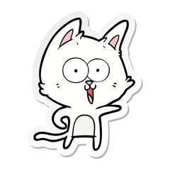 sticker of a funny cartoon cat