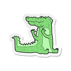 sticker of a cartoon crocodile
