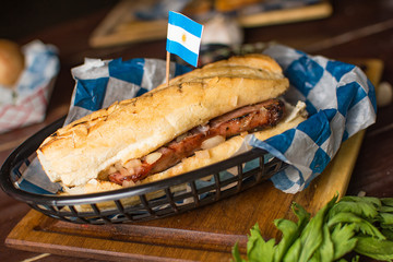 Traditional Sandwich Choripan from argentina