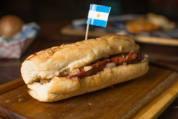 Traditional Sandwich Choripan from argentina