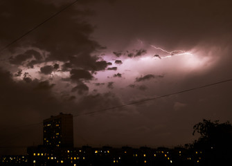 Thunderstorm over the city.