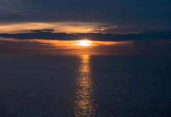 Sunset over the ocean.