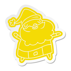 cartoon sticker kawaii of santa claus
