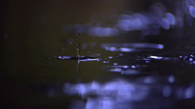 raindrops on water