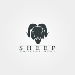Sheep or goat vector icon for husbandry or farm