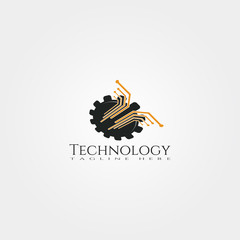 Technology icon template, creative vector logo design, illustration element.