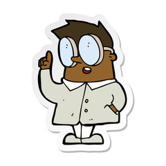 sticker of a cartoon scientist