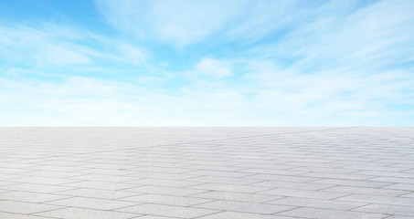 Empty asphalt road with blue sky for mockup
