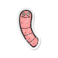 retro distressed sticker of a cartoon worm