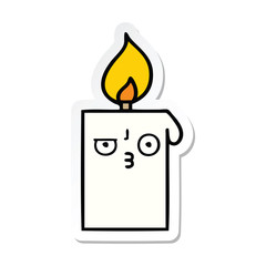 sticker of a cute cartoon lit candle