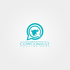 Cow farm icon template, cattle farm symbol, cow consult, creative vector logo design, livestock, animal husbandry, illustration element