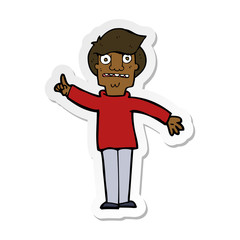 sticker of a cartoon man asking question