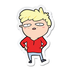 sticker of a cartoon impatient man