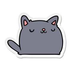 sticker cartoon of cute kawaii cat