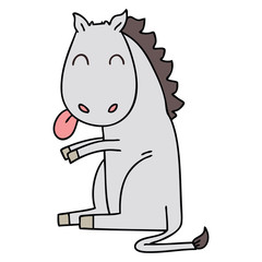 quirky hand drawn cartoon horse