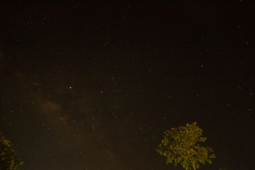 stars and milky way on black background