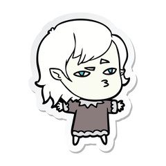 Fototapeta premium sticker of a cartoon vampire girl