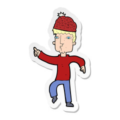 sticker of a cartoon man in hat