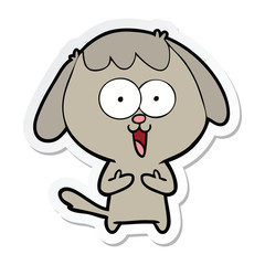 sticker of a cute cartoon dog