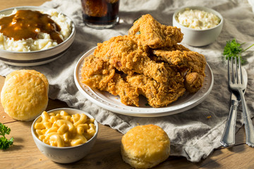 Homemade Southern Fried Chicken Dinner
