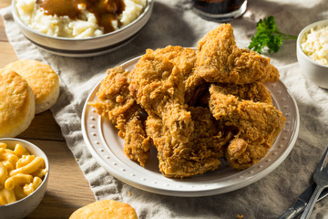 Homemade Southern Fried Chicken Dinner