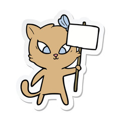 sticker of a cartoon cat