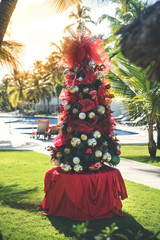 clown with christmas tree - 253879717
