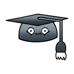 gradient shaded cartoon graduation hat