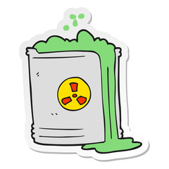 sticker of a cartoon radioactive waste