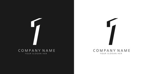 1 logo letter design	