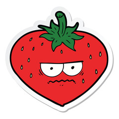 Obraz premium sticker of a cartoon strawberry