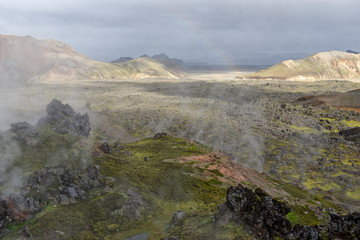 Regenbogen über der Landmannalaugar, Island